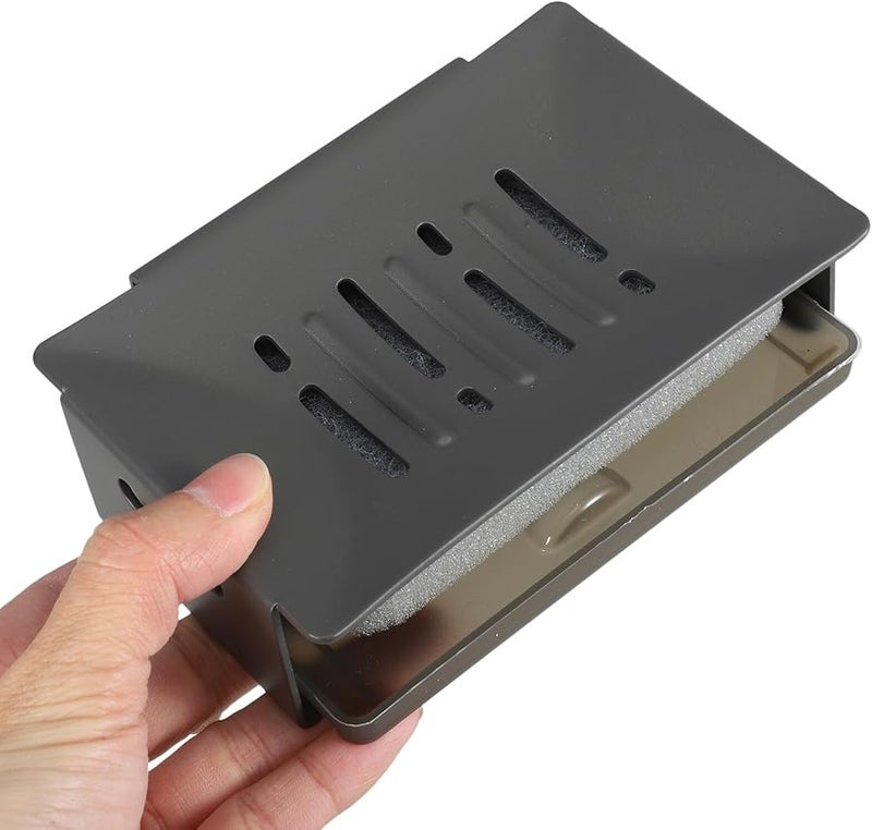 Gray Aluminum Soap Holder Wall Mounted No Drill Bathroom Kitchen Laundry Storage Rack - Image 5